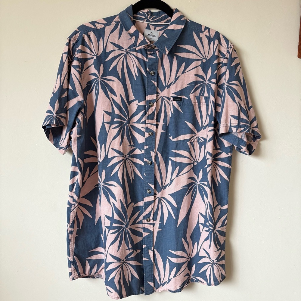 RIP CURL Men's Barrel Killa Short Sleeve Shirt 100% Cotton Size XL